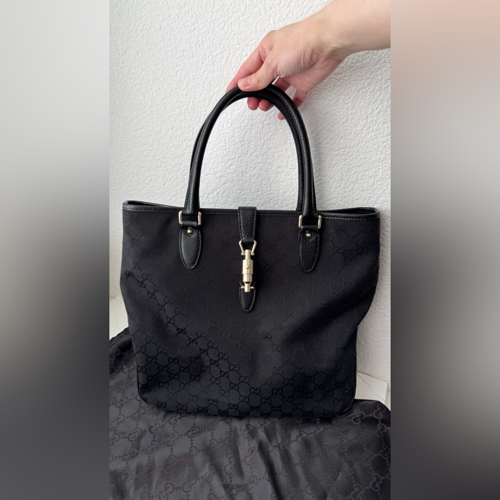 Gucci GG Canvas Black Tote Vintage Circa late 2000s